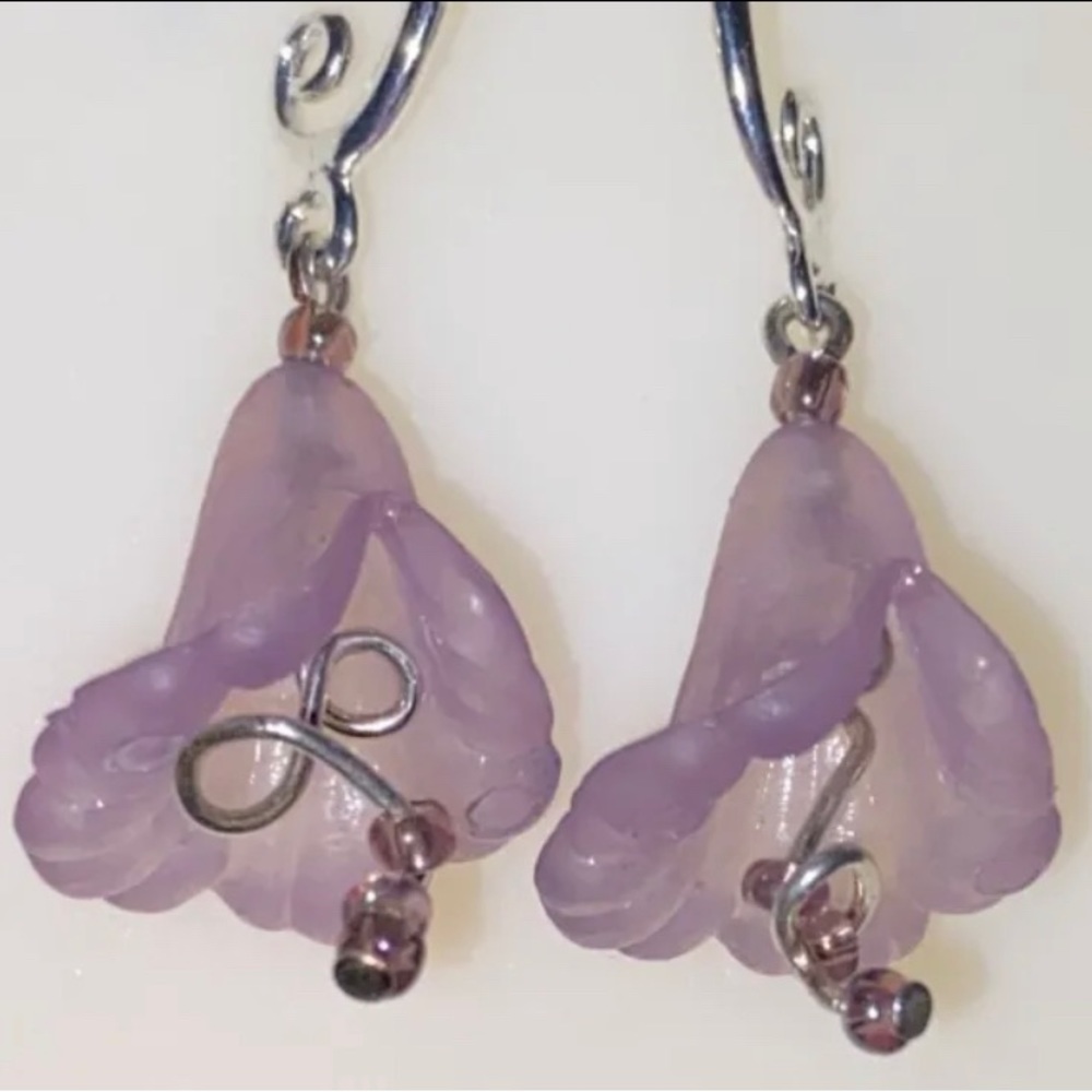 Handmade Lucite Flower Earrings